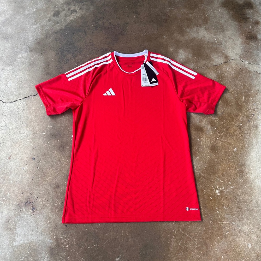 Adidas Campeon 23 Jersey Mens Medium Red New Aeroready Soccer Shirt HR2622